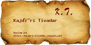 Kajári Tivadar névjegykártya
